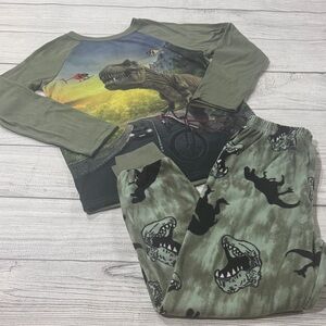 Wonder Nation Bots Dinosaur Adventure Pajama Set - Green and Black